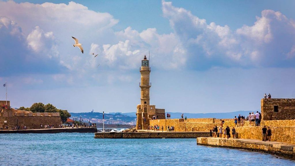 Lighthouse in Old Venetian Port of Chania