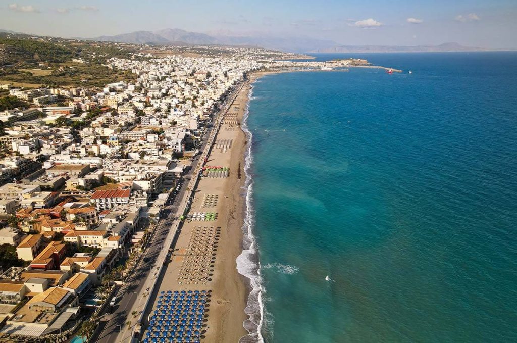 The beach in Rethymno Town